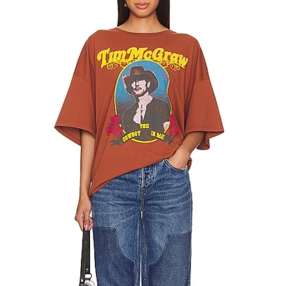 NWT Daydreamer x Free People Tim McGraw oversized tee, OS - Picture 2 of 11